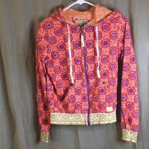 Billabong Red and Purple Patterned Hoodie